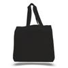 1 Dozen (12 Pack) Cheap High Quality Cotton Tote Bags Wholesale with Bottom Gusset (Black) view 1