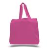 1 Dozen (12 Pack) Cheap High Quality Cotton Tote Bags Wholesale with Bottom Gusset (Hot Pink) view 1