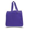 1 Dozen (12 Pack) Cheap High Quality Cotton Tote Bags Wholesale with Bottom Gusset (Purple) view 1
