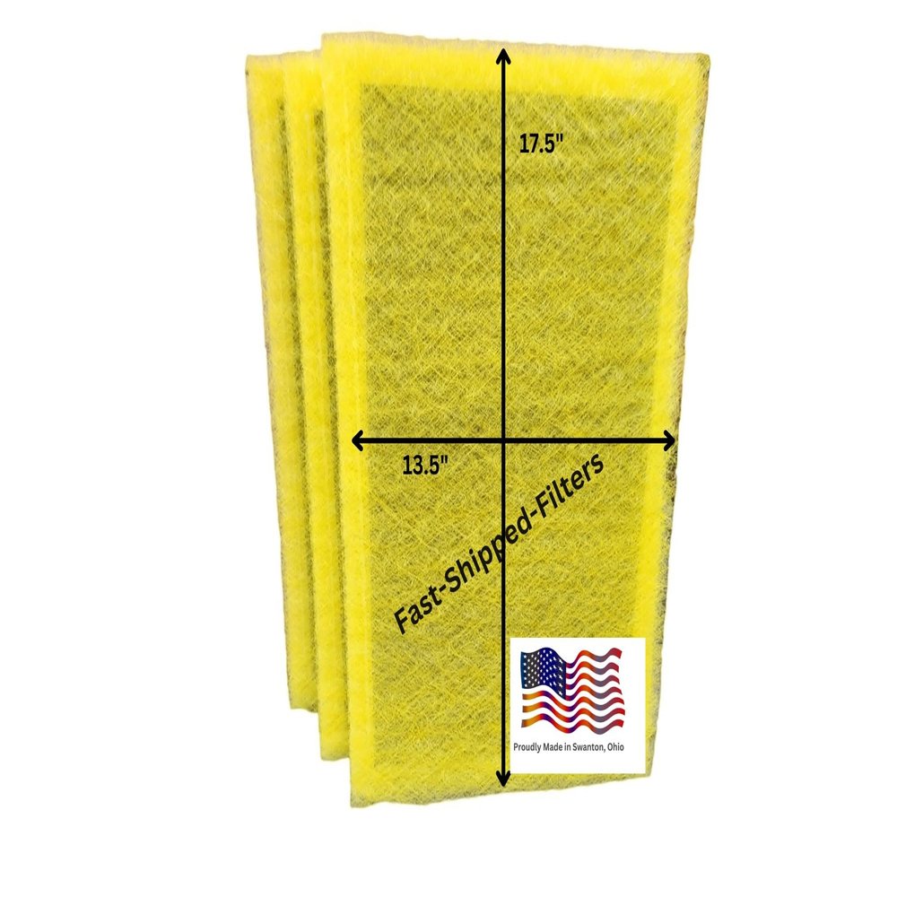 Fast-Shipped-Filters 3 Pack 15x20 Replacement Filter Pads Compatible with Pristine Air Cleaner 15x20 Refill Yellow