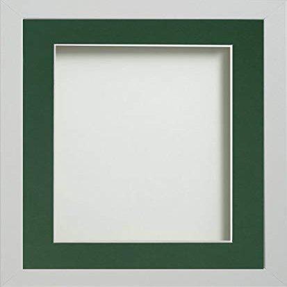 Frame Company Allington White 12x10 inch Frame with Bottle Green Mount for Image 10x8 inch *Choice of Sizes* Fitted with Real Glass