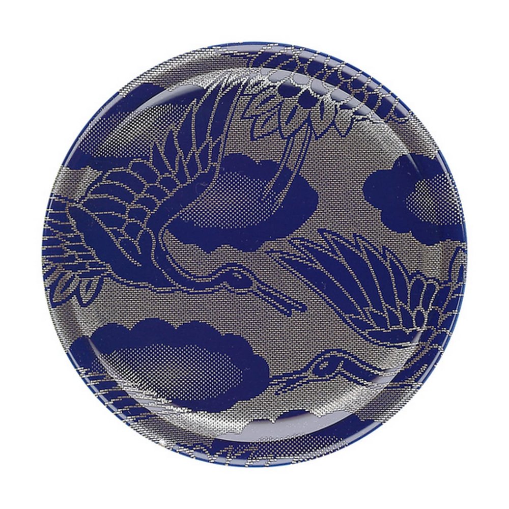 15 cm Rotation Sushi Plate A Heat Resistant ABS. (Special Print) Wind Blue with Silver Crane Ta