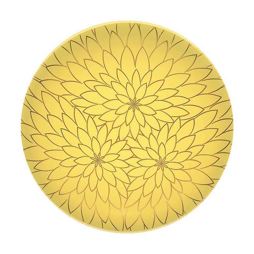 15 cm Rotation Sushi Plate A Heat-resistant ABS Owner Yellow and Gold Flower Ta