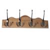 Bulk Hardware BH03925 Triple Hat and Coat Hooks x 4 Nickel Hooks on Scalloped Beech Rail view 1