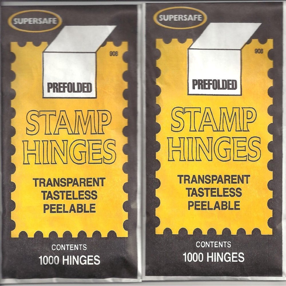 Supersafe Stamp Hinges TWO Packs of 1000 -- Total of 2000 Hinges