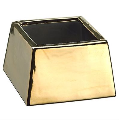 3" Hx5 Wx5 L Ceramic Vase Gold (Pack of 12)