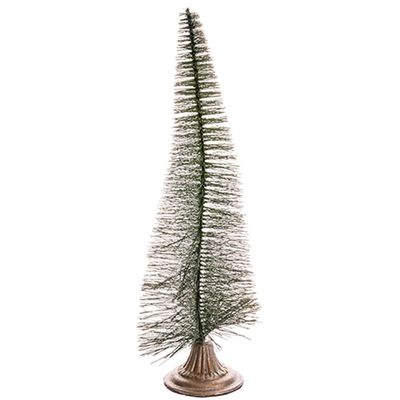 20" Glittered Bottlebrush Pine Tree Green Glittered(Pack of 2)