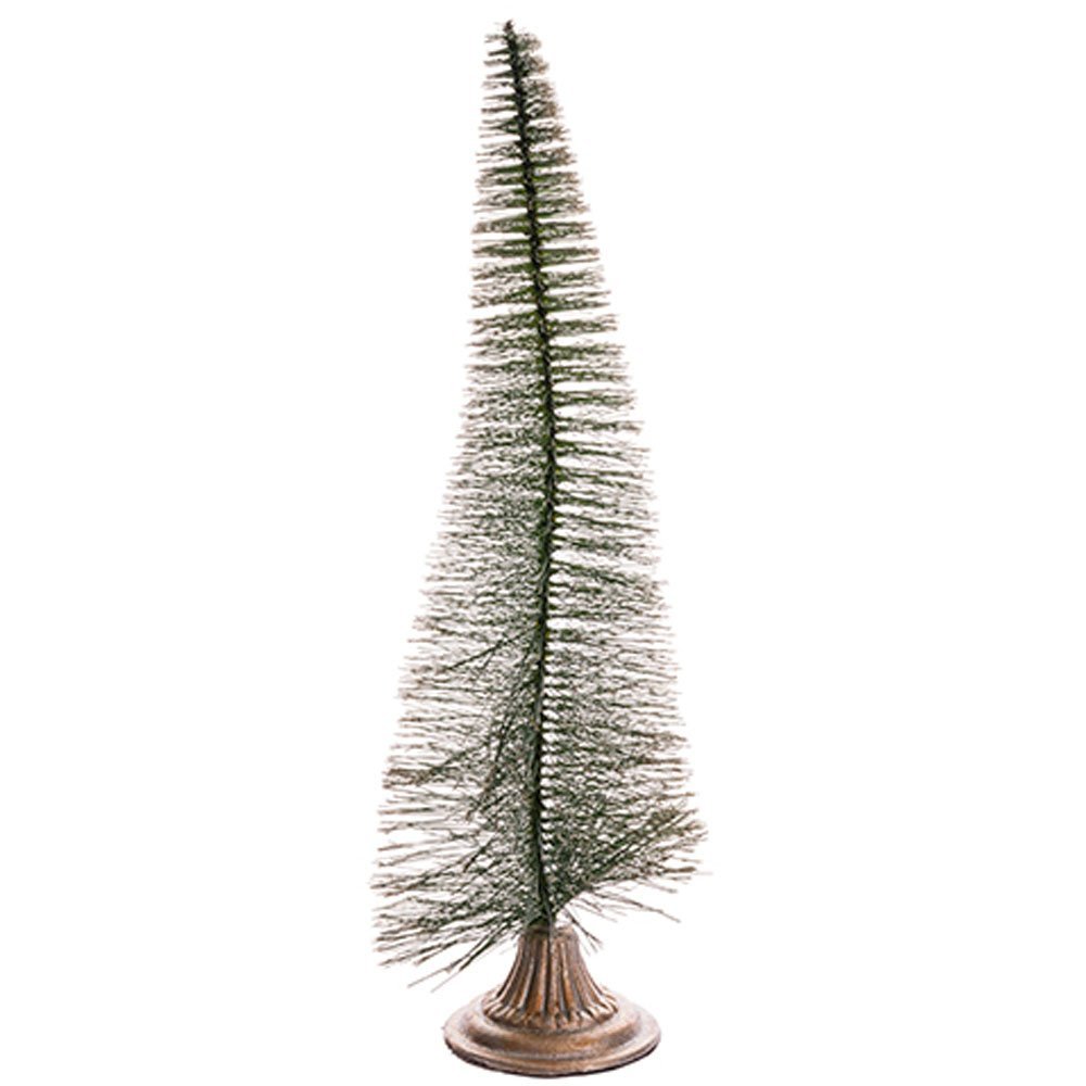 20" Glittered Bottlebrush Pine Tree Green Glittered(Pack of 2)