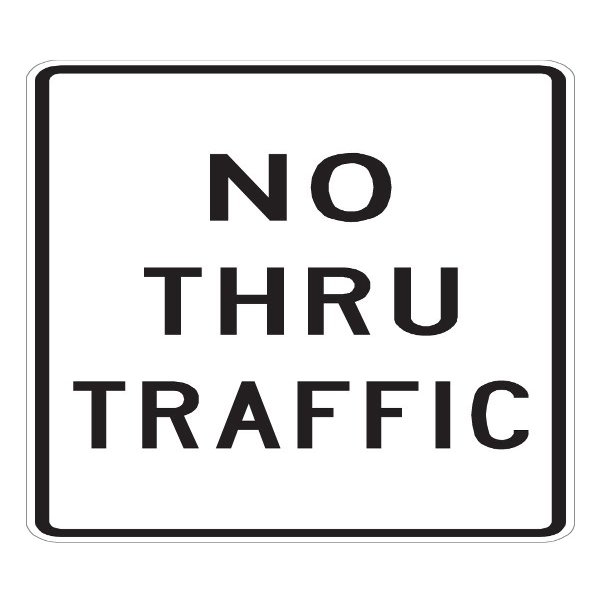 Municipal Supply & Sign Co No Thru Traffic - 12 x 18 Parking Lot Sign - Oralite High Intensity Prismatic Reflective Sheeting - A Real Sign - 10 Year Warranty.