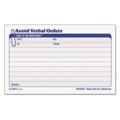 (6 Pack Value Bundle) TOP46373 Avoid Verbal Orders Manifold Book, 6 1/4 x 4 1/4, Two-Part Carbonless, 50/Book