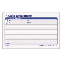 (6 Pack Value Bundle) TOP46373 Avoid Verbal Orders Manifold Book, 6 1/4 x 4 1/4, Two-Part Carbonless, 50/Book