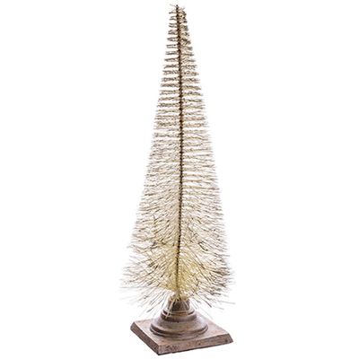 25" Glittered Bottlebrush Pine Tree White Glittered(Pack of 2)