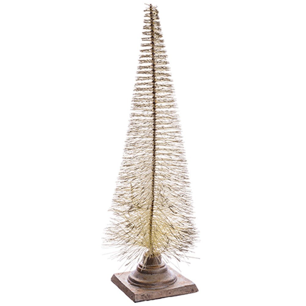 25" Glittered Bottlebrush Pine Tree White Glittered(Pack of 2)