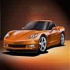2005-2012 CORVETTE COUPE - ATOMIC ORANGE- ART PRINT POSTER BY ARTIST DANNY WHITFIELD - SIZE 20 X 30 view 1