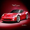 2006 CORVETTE Z06 COUPE - VICTORY RED - ART PRINT POSTER BY ARTIST DANNY WHITFIELD - SIZE 20 X 30 view 1
