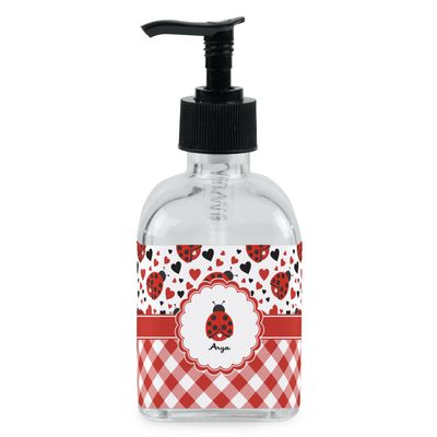 YouCustomizeIt Personalized Ladybugs & Gingham Glass Soap & Lotion Bottle - Single Bottle