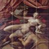 Allegory of Peace, Art, and Abundance by Hans von Aachen - 28 Tile Art Mural, Kitchen Shower Bath Backsplash (16"w X 28"h - 4x4 Tumbled Marble Tile w/Satin Matte Finish) view 1