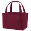 (12 Pack) Set of 12 Reusable Grocery Shopping Tote Bag (Maroon) view 1