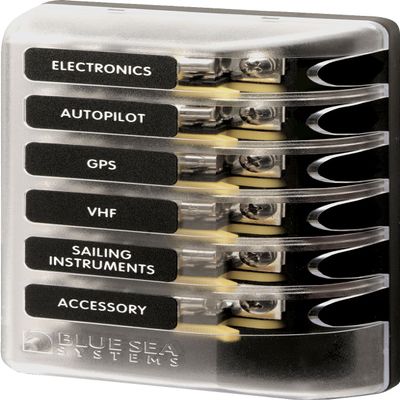 Blue Sea - 5018-BSS Fuse Block 3AG 6circuit (10EA)