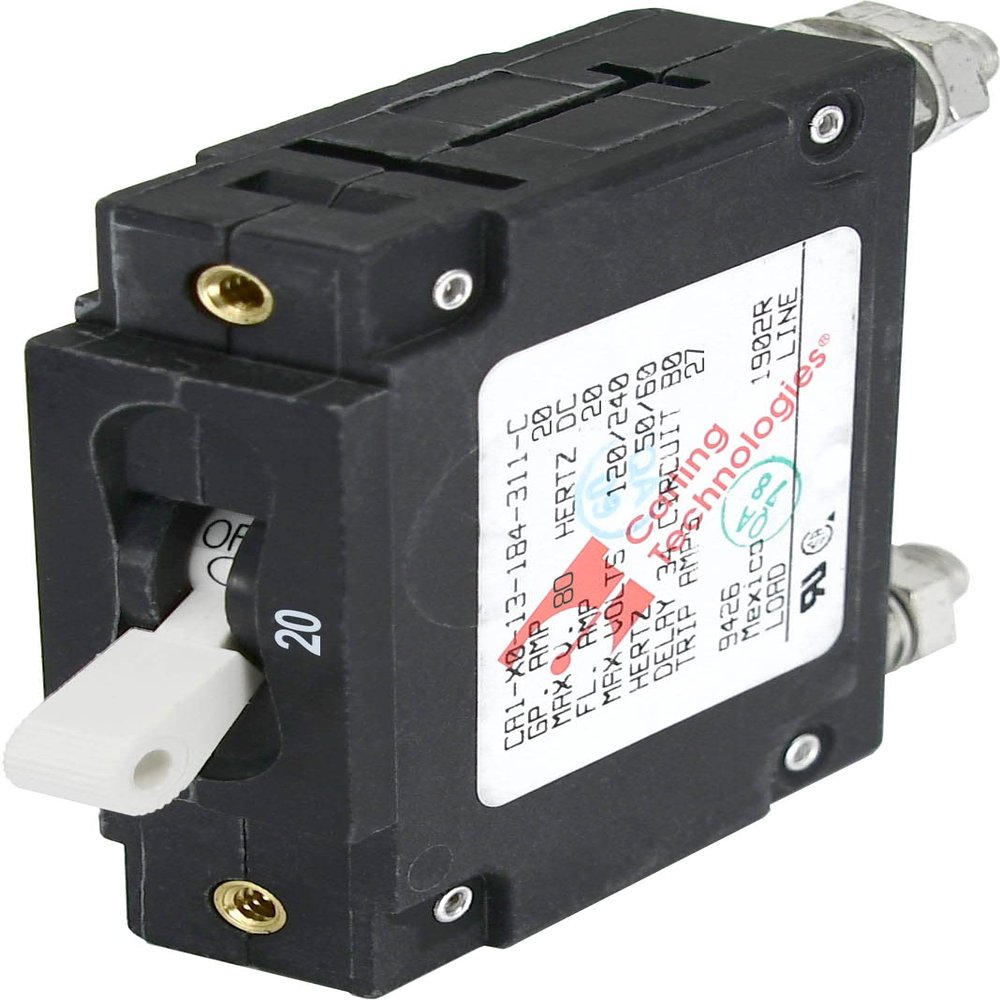 Blue Sea - 7353-BSS Circuit Breaker CA1Toggle 20A Wht (1EA)