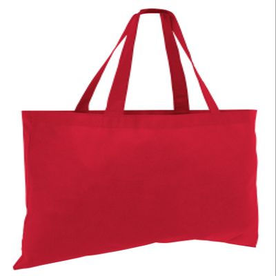 (12 Pack) 1 Dozen Cheap Budget Promotional Large Tote Bags (Red)