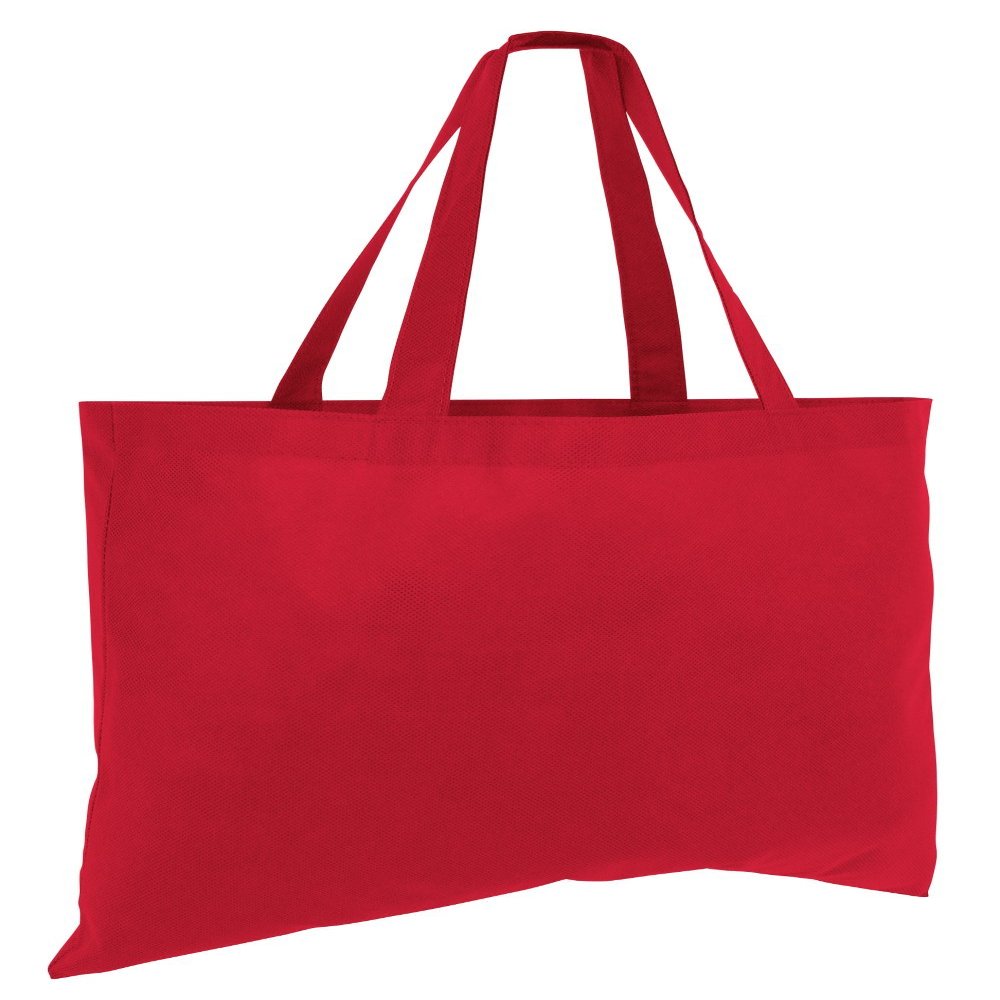 (12 Pack) 1 Dozen Cheap Budget Promotional Large Tote Bags (Red)