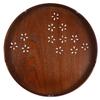 10.6" Home Round Wood Serving Tray Tea Coffee Tray (Brown) view 1