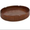 10.6" Home Round Wood Serving Tray Tea Coffee Tray (Brown) view 2