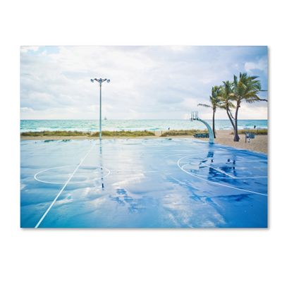 Trademark Fine Art Basketball by the Beach by Preston Hanging Art Piece, 18"x24"