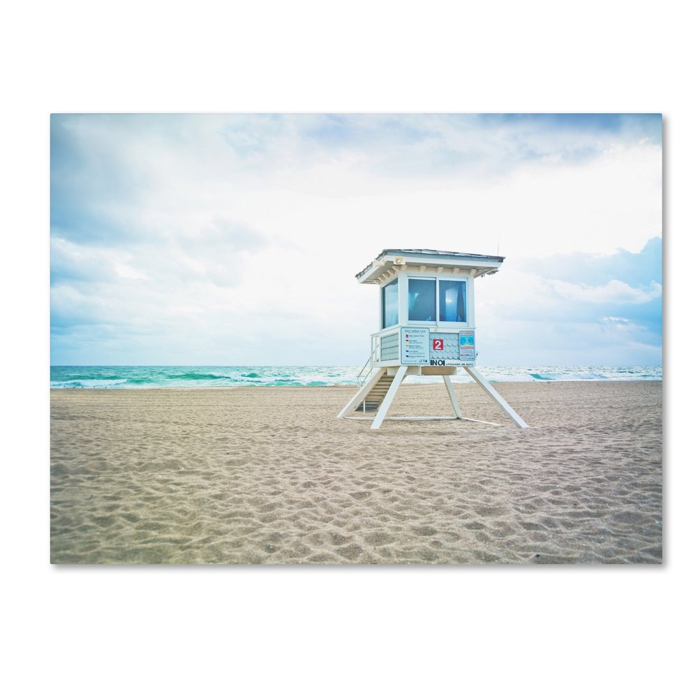 Trademark Fine Art Florida Beach Chair 2 by Preston Hanging Art Piece, 18"x24"