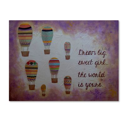 Trademark Fine Art Hot Air Balloons, Sweet Girl by Nicole Dietz Hanging Art Piece, 18"x24"