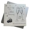 WHITE COTTON CARDS "to Mum & Dad On Your Silver Anniversary with Love On Your Special Day Handmade 25th Anniversary Card view 1