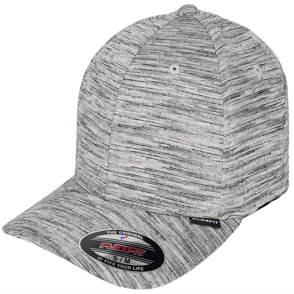 Flexfit Unisex's Stripes Melange Black/h.Grey S/M Yupoong Headwear