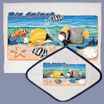 Pipsqueak Productions DP805 Tropical Fish Dish Towel And Pot Holder Set