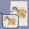 Pipsqueak Productions DP972 Greyhound Dish Towel and Pot Holder Set view 1