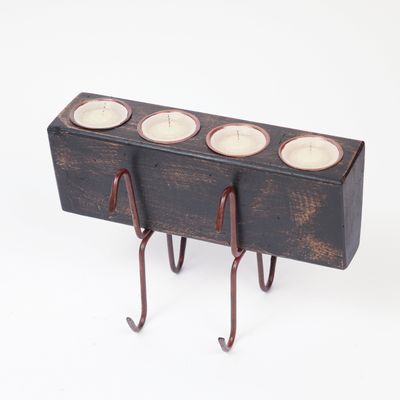 4 hole Sugarmold Complete Candleholder Set-Black