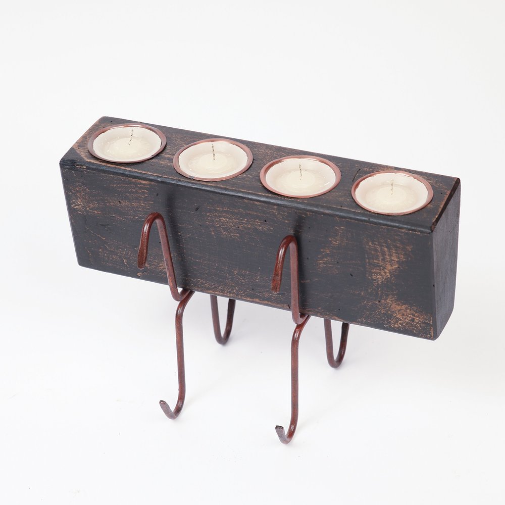 4 hole Sugarmold Complete Candleholder Set-Black