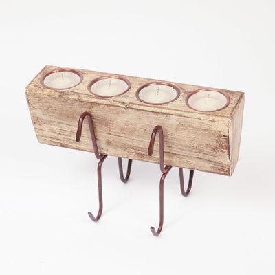 4 Hole Sugarmold Complete Candleholder Set-White