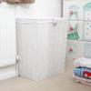 ARPAN Medium Resin Laundry Clothes Lid Storage Basket with Removable Lining, White view 2