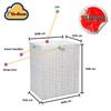 ARPAN Medium Resin Laundry Clothes Lid Storage Basket with Removable Lining, White view 3
