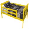 Furniture Barn USA- Twin Size Mission Syle Bed with Safety Rails- Painted, Stained or Unfinished Pine,Canary Yellow view 1