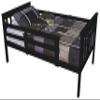 Furniture Barn USA- Twin Size Mission Syle Bed with Safety Rails- Painted, Stained or Unfinished Pine, Black view 1