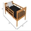 Furniture Barn USA- Twin Size Mission Syle Bed with Safety Rails- Painted, Stained or Unfinished Pine, Honey Stain view 2
