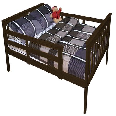 Furniture Barn USA- Full Size Mission Syle Bed with Safety Rails- Painted, Stained or Unfinished Pine, Coffee