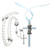Blue Crib Cross and Blue Rosary Set Boxed view 1