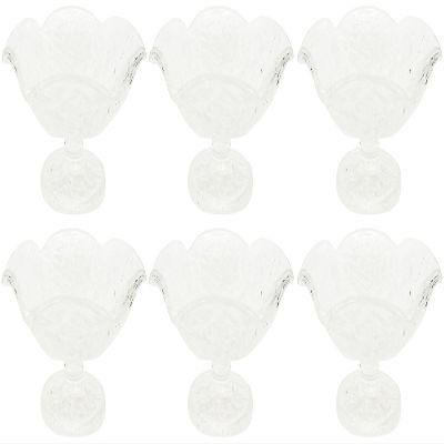 ADERIA F49642 Dessert Glass Cup, 5.9 x 3.5 inches (15 x 9 cm), Naruto Frappe Dessert Pot, Flowers, Set of 6, Made in Japan