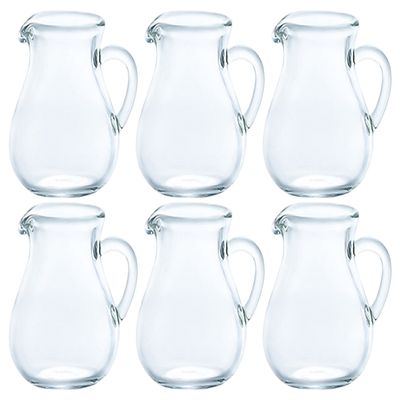 Aderia H-4748 Glass Milk Pitcher, 1.4 fl oz (40 ml), Urn, Small, Set of 6, Clear