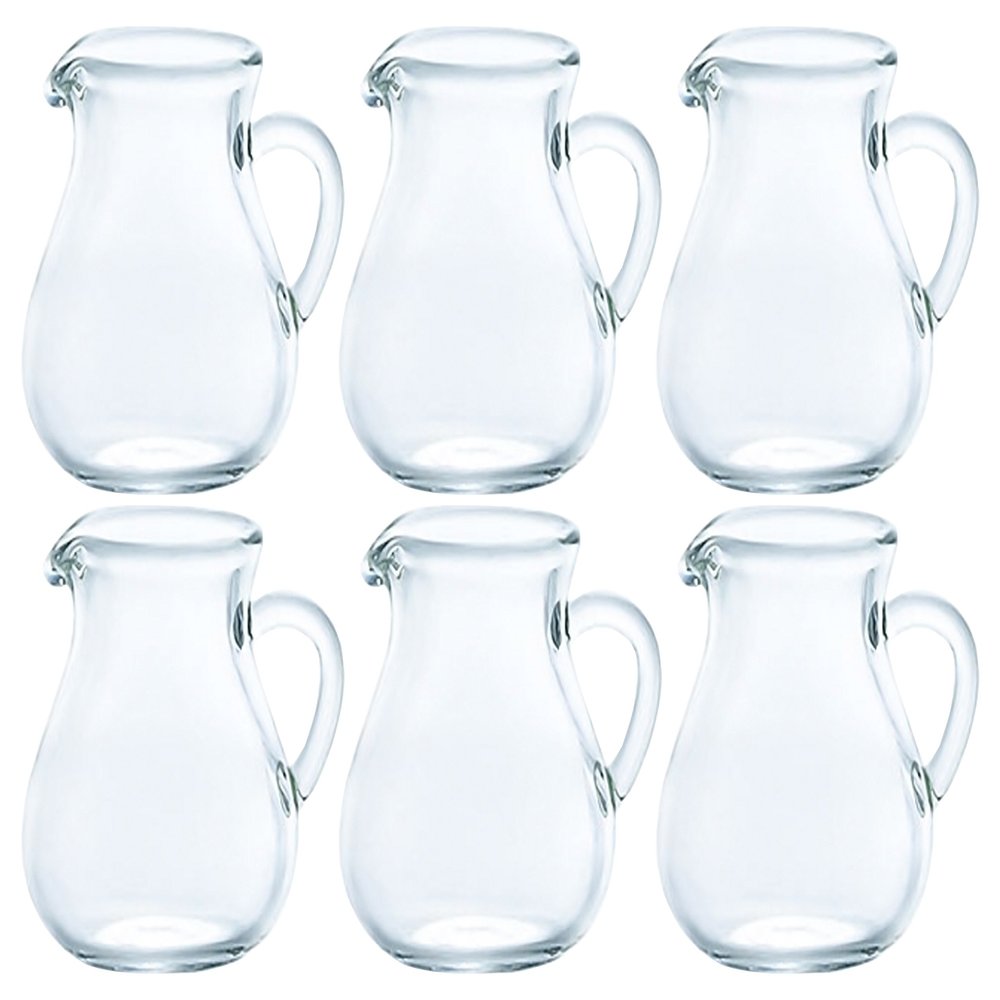 Aderia H-4748 Glass Milk Pitcher, 1.4 fl oz (40 ml), Urn, Small, Set of 6, Clear