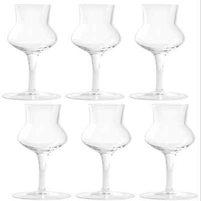 Aderia J-6466 Brandy Glass, Clear, 2.7 fl oz (80 ml), Luigi Bormioli Grappa 80 C425, Set of 6, Crystal Glass, Made in Italy