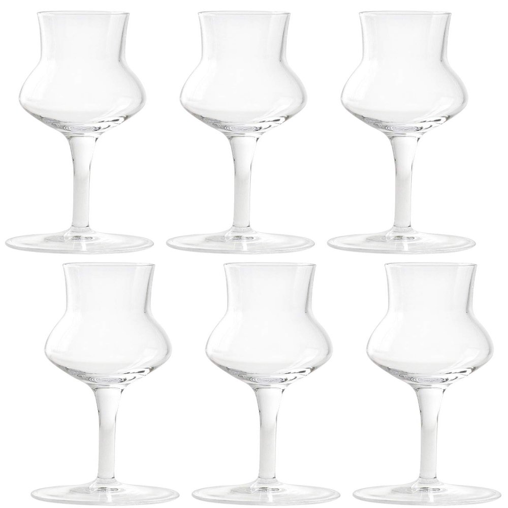 Aderia J-6466 Brandy Glass, Clear, 2.7 fl oz (80 ml), Luigi Bormioli Grappa 80 C425, Set of 6, Crystal Glass, Made in Italy